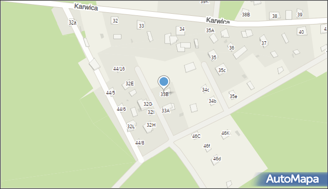 Karwica, Karwica, 33B, mapa Karwica