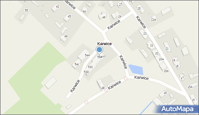 Karwice, Karwice, 53A, mapa Karwice