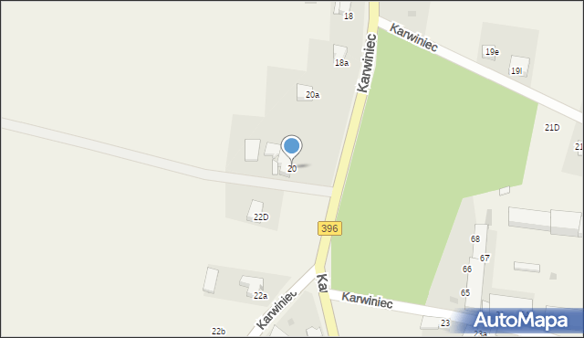 Karwiniec, Karwiniec, 20, mapa Karwiniec