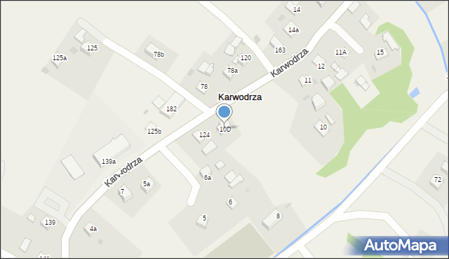 Karwodrza, Karwodrza, 10D, mapa Karwodrza