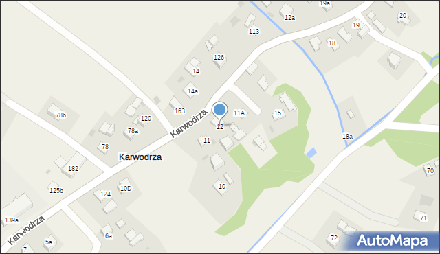 Karwodrza, Karwodrza, 12, mapa Karwodrza