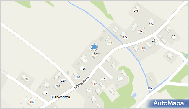 Karwodrza, Karwodrza, 126, mapa Karwodrza