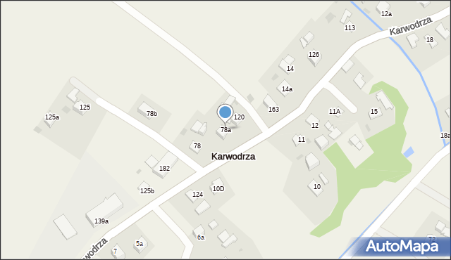 Karwodrza, Karwodrza, 78a, mapa Karwodrza