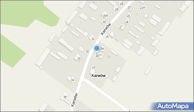 Karwów, Karwów, 14, mapa Karwów