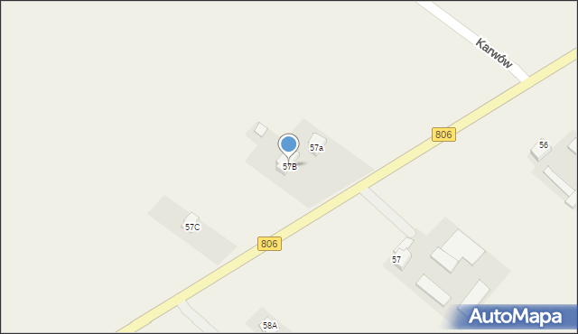 Karwów, Karwów, 57B, mapa Karwów