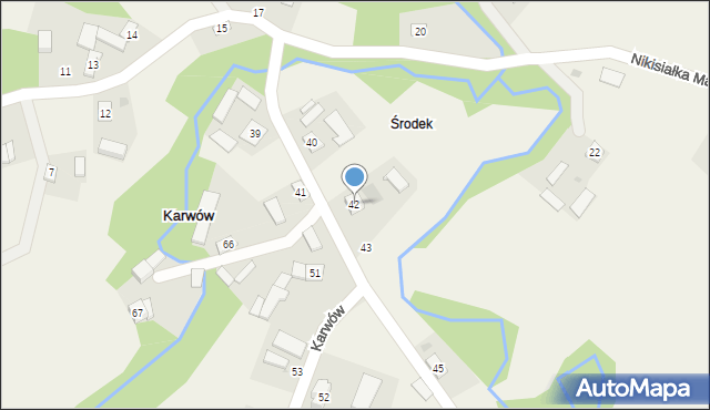 Karwów, Karwów, 42, mapa Karwów