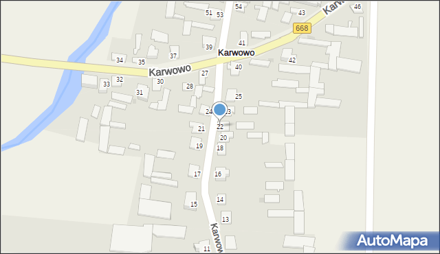 Karwowo, Karwowo, 22, mapa Karwowo