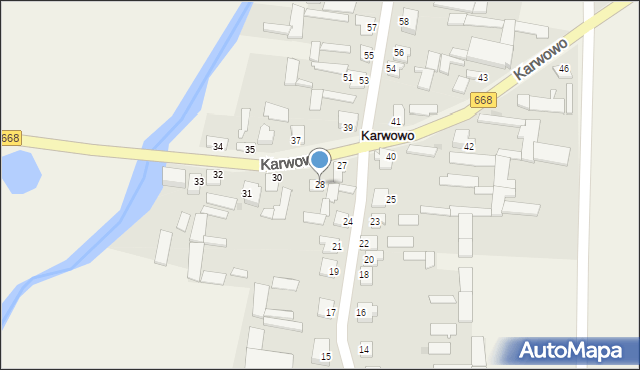 Karwowo, Karwowo, 28, mapa Karwowo