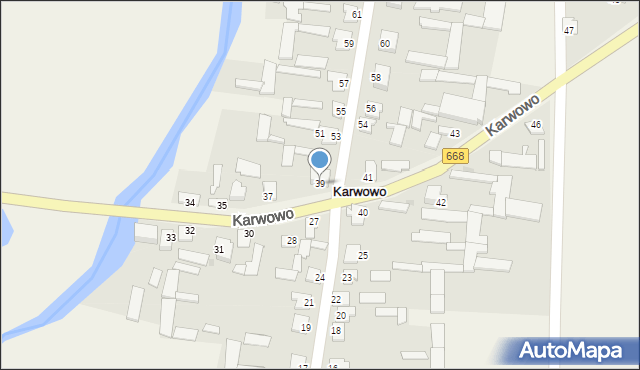 Karwowo, Karwowo, 39, mapa Karwowo