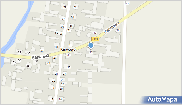 Karwowo, Karwowo, 42, mapa Karwowo