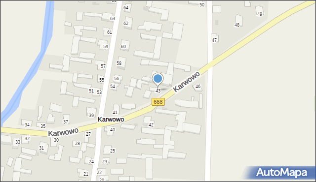 Karwowo, Karwowo, 43, mapa Karwowo