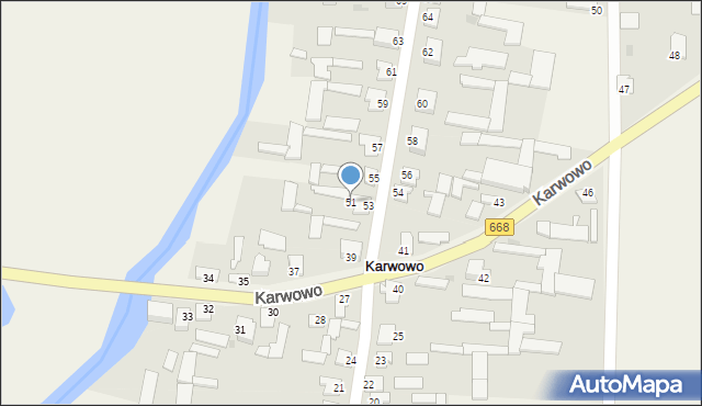 Karwowo, Karwowo, 51, mapa Karwowo