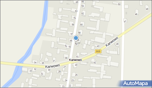Karwowo, Karwowo, 54, mapa Karwowo