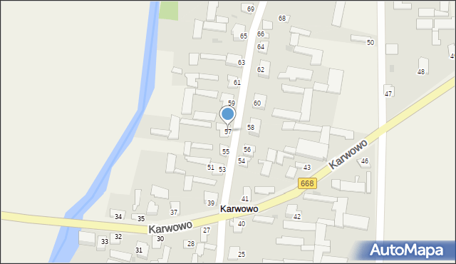 Karwowo, Karwowo, 57, mapa Karwowo