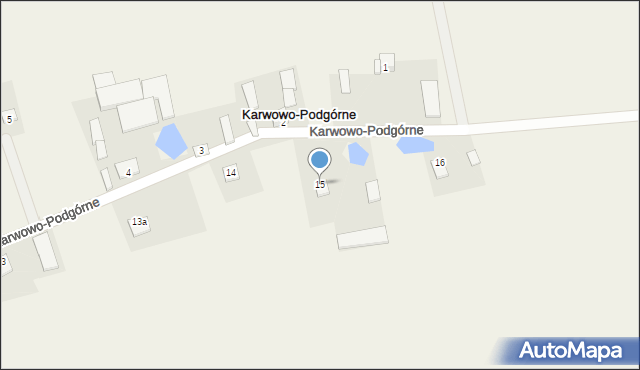 Karwowo-Podgórne, Karwowo-Podgórne, 15, mapa Karwowo-Podgórne