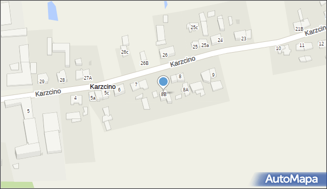 Karzcino, Karzcino, 8B, mapa Karzcino