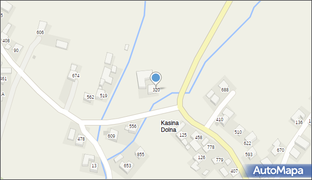 Kasina Wielka, Kasina Wielka, 320, mapa Kasina Wielka