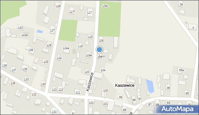 Kaszewice, Kaszewice, 105, mapa Kaszewice