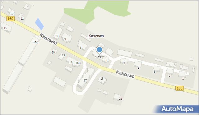 Kaszewo, Kaszewo, 7A, mapa Kaszewo