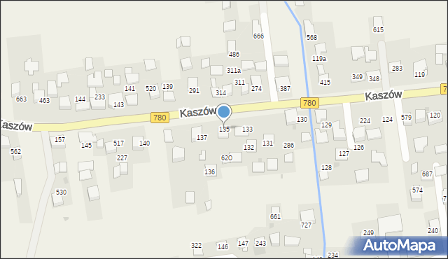 Kaszów, Kaszów, 135, mapa Kaszów