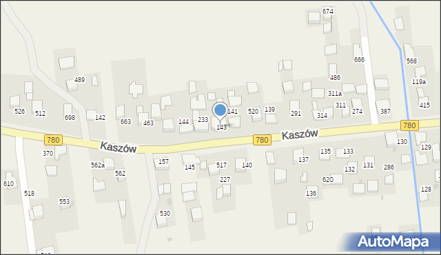 Kaszów, Kaszów, 143, mapa Kaszów