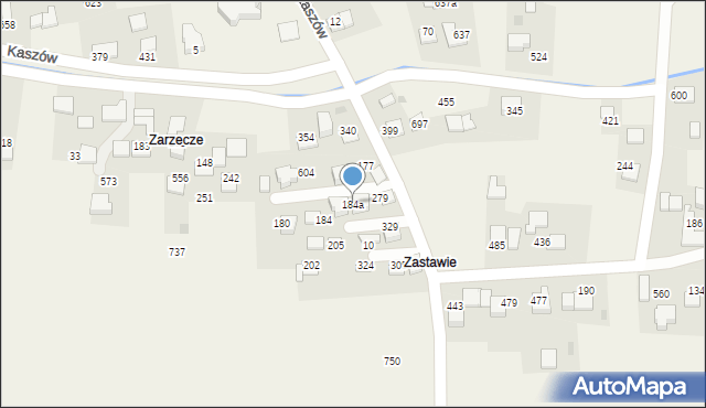 Kaszów, Kaszów, 184a, mapa Kaszów