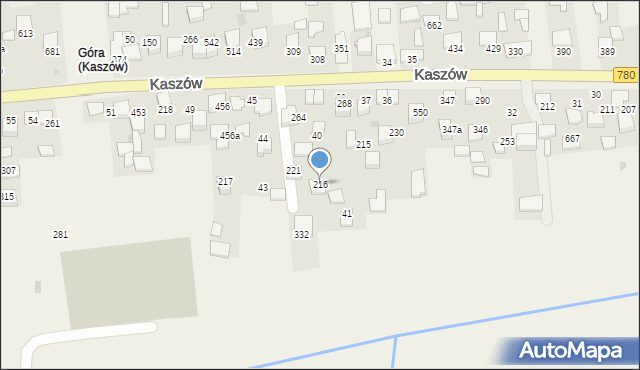 Kaszów, Kaszów, 216, mapa Kaszów