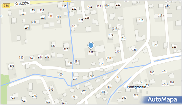 Kaszów, Kaszów, 249, mapa Kaszów