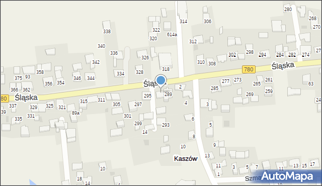 Kaszów, Kaszów, 296, mapa Kaszów