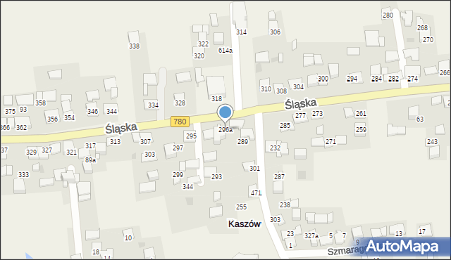 Kaszów, Kaszów, 296a, mapa Kaszów