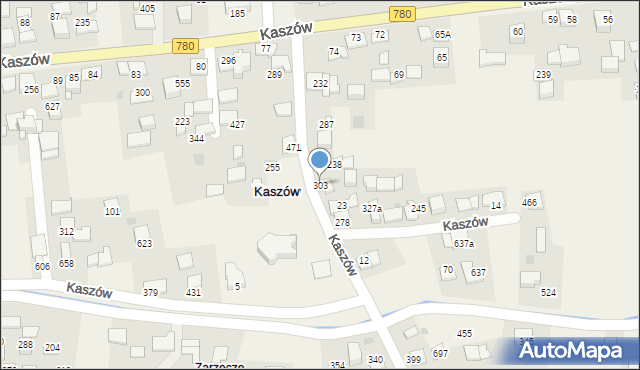 Kaszów, Kaszów, 303, mapa Kaszów