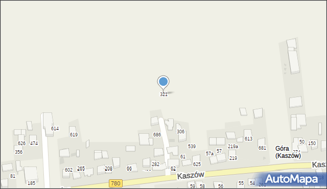 Kaszów, Kaszów, 321, mapa Kaszów