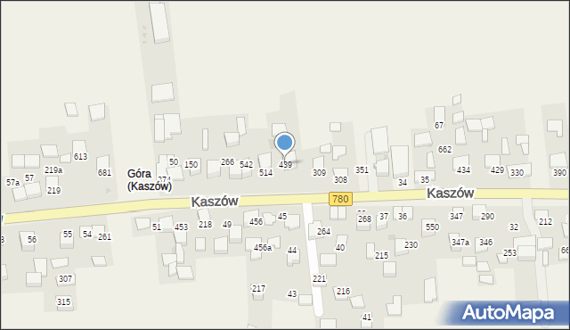 Kaszów, Kaszów, 439, mapa Kaszów