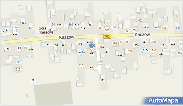 Kaszów, Kaszów, 44, mapa Kaszów