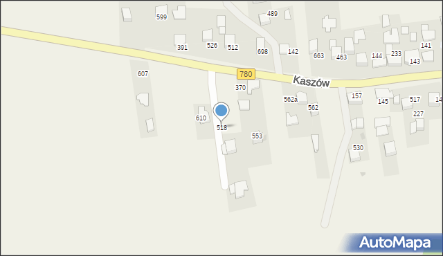 Kaszów, Kaszów, 518, mapa Kaszów