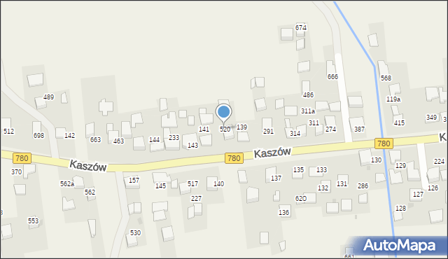 Kaszów, Kaszów, 520, mapa Kaszów