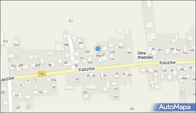 Kaszów, Kaszów, 57a, mapa Kaszów