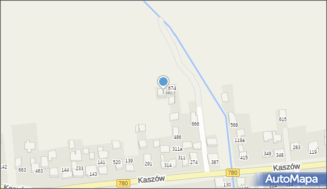 Kaszów, Kaszów, 705, mapa Kaszów