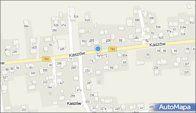 Kaszów, Kaszów, 73, mapa Kaszów