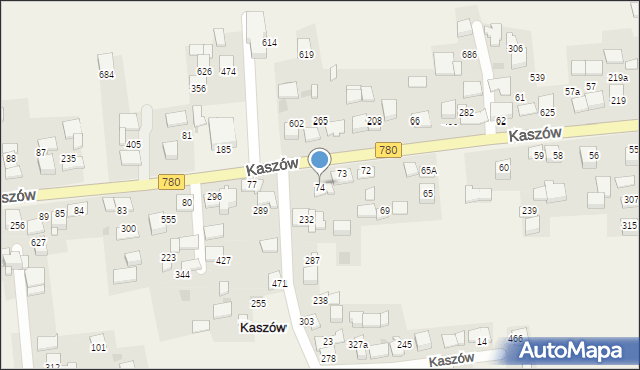 Kaszów, Kaszów, 74, mapa Kaszów