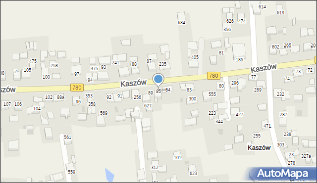 Kaszów, Kaszów, 85, mapa Kaszów