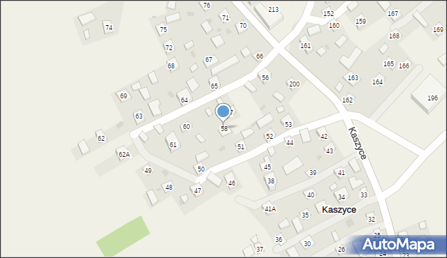 Kaszyce, Kaszyce, 58, mapa Kaszyce