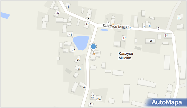 Kaszyce Milickie, Kaszyce Milickie, 18, mapa Kaszyce Milickie