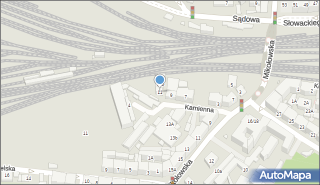 Katowice, Kamienna, 11, mapa Katowic