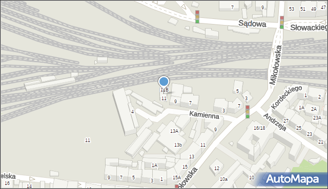 Katowice, Kamienna, 11A, mapa Katowic