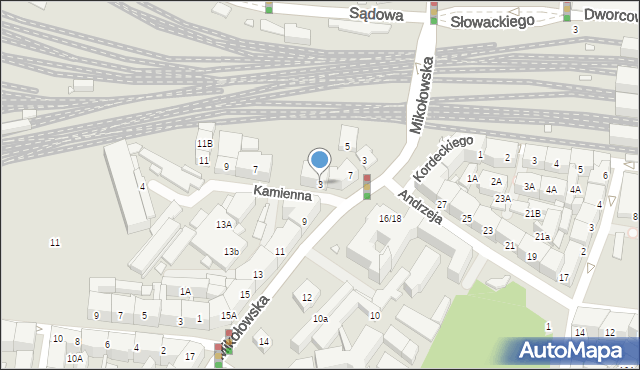 Katowice, Kamienna, 3, mapa Katowic