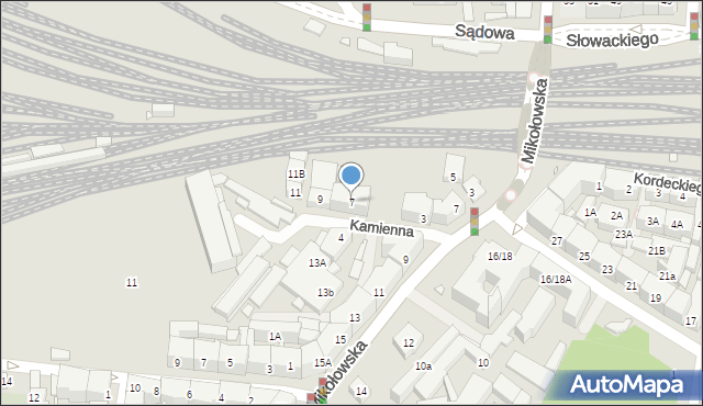 Katowice, Kamienna, 7, mapa Katowic