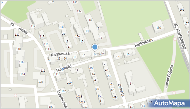 Katowice, Karłowicza Mieczysława, 14, mapa Katowic