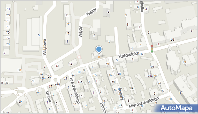 Katowice, Katowicka, 8, mapa Katowic