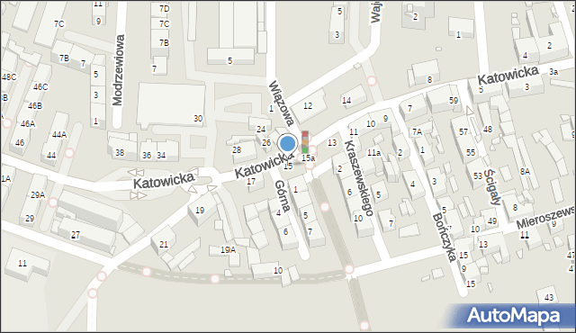 Katowice, Katowicka, 15, mapa Katowic